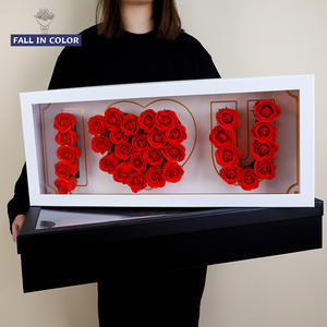 秋の色の卸売板紙私はあなたとお母さんを愛しています2in1フラワーボックス - Product Image 3