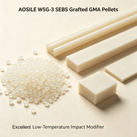 AOSILE W5G-3 SEBS greflé à l'époxy, Agent réactif pour mélanges PP/PET, Liaison Nylon & PC, Compatibilisant réactif pour extrusion