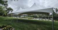 Carpa de Aluminio de 20x40 pies con Cubierta de PVC Ignífuga para Jardín, Ferias Comerciales y Eventos al Aire Libre en Todas las Estaciones