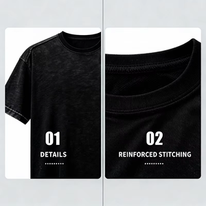 Camiseta de Manga Corta Extra Grande para Hombre, Personalizable con Etiqueta Privada, Camiseta Básica de Algodón de Material Grueso - Product Image 5