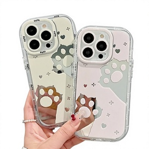 Coque de couple antichoc en TPU effet miroir patte de chat creuse pour iPhone 17/16 Pro, iPhone 15 Max et <span class=keywords><strong>Mate</strong></span> 70 - Product Image 1