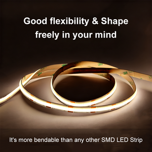 Fita de <span class=keywords><strong>LED</strong></span> COB 480 LEDs/M 3000K 4500K 6500K Cor Única 12V 24V Fita de Luz Uniforme Flexível COB para Escadas - Product Image 2