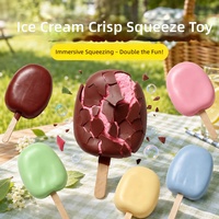 28 Style Ice Pop Crunchy Wax Skin Squishy Toy, Mainan Tekan Berbentuk Es Krim Cokelat Renyah dengan Suara, Bola Buatan Tangan, Mainan Fidget Squeeze Grosir