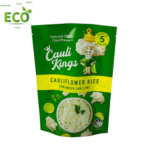 Tùy chỉnh cấp thực phẩm bao bì bông cải xanh gạo đứng lên túi túi nhựa đứng lên túi bao bì thực phẩm có khóa kéo cho gạo - Product Image 2