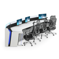 Console de surveillance et de contrôle de sécurité à double poste en acier laminé à froid de 1200 mm au design moderne pour salle de contrôle