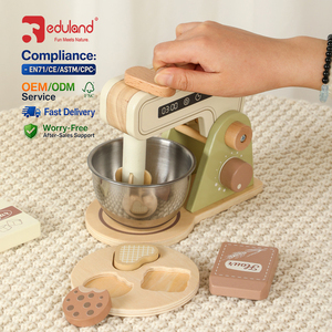 EDULAND OEM ODM Juego <span class=keywords><strong>de</strong></span> <span class=keywords><strong>Juguetes</strong></span> <span class=keywords><strong>de</strong></span> Cocina <span class=keywords><strong>de</strong></span> Madera Verde para Niños, Licuadora <span class=keywords><strong>de</strong></span> Simulación, Utensilios para Hacer Pan - Product Image 2