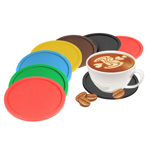 Custom Logo Hot Sale Eco-Friendly 3mm Classic Round Soft Non-Slip Silicone Waterproof Drink Coasters Cup Pad Mat