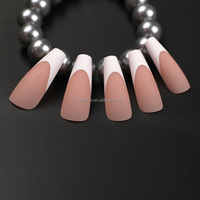 Super Strong Press on nails Long Coffin French nail tips Artificial Nail Free-Design DIY facile pour débutant NADECO