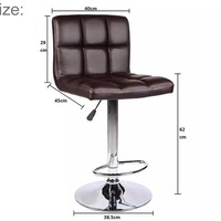 Tabouret de bar pivotant moderne et populaire, réglable en hauteur, en PU, avec dossier et accoudoirs, pour salon, bar à domicile, cuisine