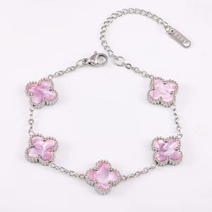 Pulsera de Acero Inoxidable de Alta Calidad con Trébol de Cuatro Hojas de 13 mm, Doble Cara, Piedra Natural, Diseño Geométrico, Moderno, para Mujer y Hombre - Product Image 6