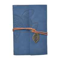 Carnet de notes OEM vintage avec motif feuille en relief, ornement métallique, pour enregistrement professionnel, direct usine
