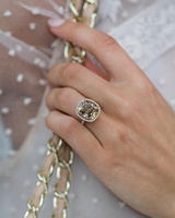 JOVOVASMILE Bague de fiançailles et de mariage en or rose 9K avec moissanite en forme de coussin de champagne hybride glacé 8CT pour femme, cadeau