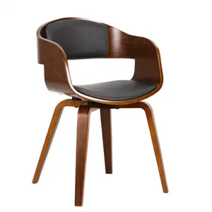 Modern şezlong lüks tasarım mobilya yemek odası sandalyeleri ahşap bacaklar ile toptan Nordic deri ev mobilya mutfak sandalyesi