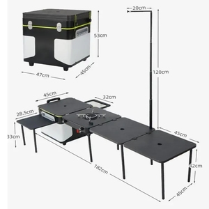 Tables pliantes de cuisine de camp en plein air portables avec cuisinière à <span class=keywords><strong>gaz</strong></span> <span class=keywords><strong>camion</strong></span> remorque cuisine mobile - Product Image 4