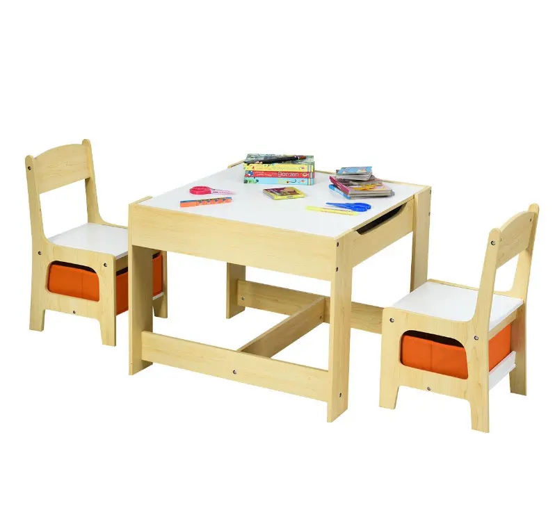 Muebles para niños, juego de fiesta, mesa de lectura para niños, silla, mesa de estudio para niños con cajas de almacenamiento