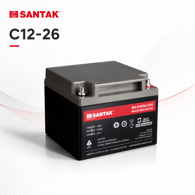 SANTAK High Quality 12V 26Ah UPS Battery Sealed Lead-Acid Battery for Uninterruptible Power Supplies