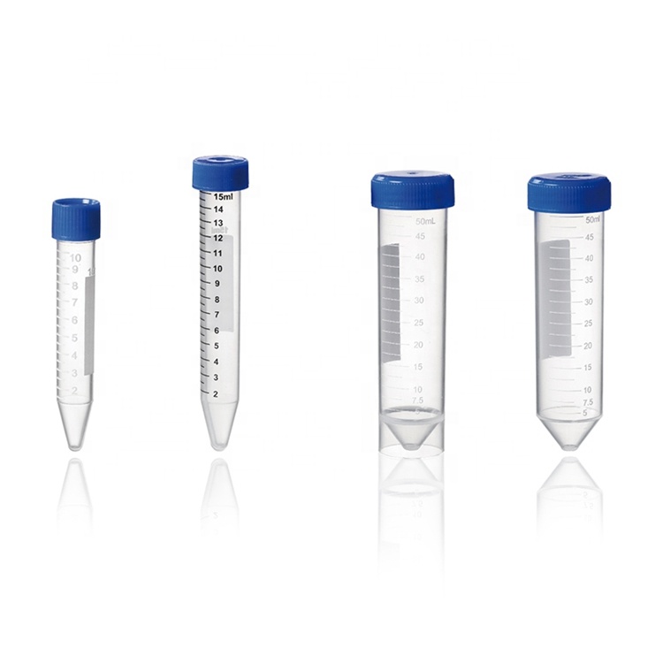 Laboratorio químico en forma de V Fondo PP 10ml 15 ml 50 ml tubo centrífugo cónico esterilizado