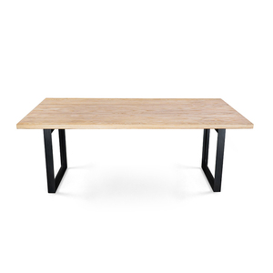 Đồ Nội Thất Phòng Ăn Bền Mục Vụ Phong Cách Hình Chữ Nhật Thép Carbon Chân Trắng Tro Gỗ Bàn Ăn - Product Image 4