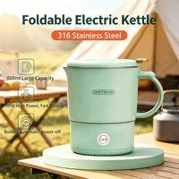 Bouilloire pliable en acier inoxydable 316, bouilloire électrique de camping en plein air, bouilloire électrique haute puissance, grande capacité