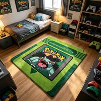Tapis personnalisé en forme de cassette de jeu Pokémon, en laine moderne, pelucheux, à poils coupés, tufté à la main, design anime, tapis shaggy de dessin animé
