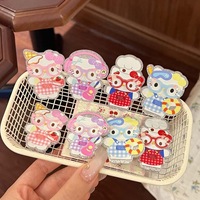 Pince à cheveux unisexe mignonne et élégante, style chat KT, inspirée d'Instagram, motif cœur girly, en cristal, type bec de canard, petite pince pour franges