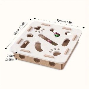 Jeu de puzzle interactif en feutre durable pour chat, thème Chantier de construction, avec empreintes de pattes, style simple, pour chats d'intérieur - Product Image 2