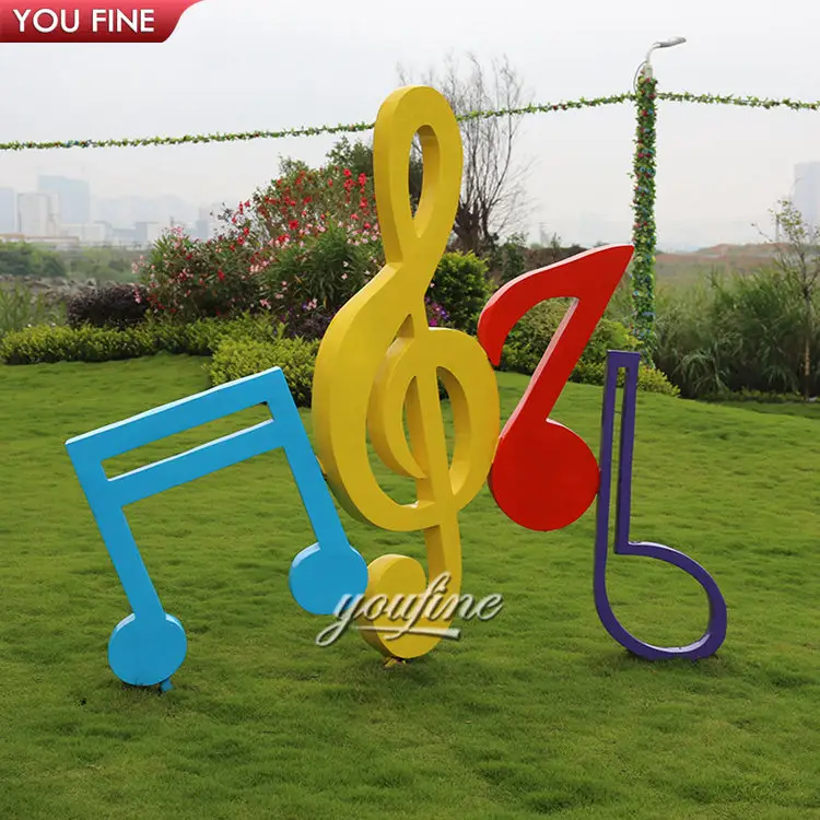 City Square Large Stainless Steel Color Musical Note Sculpture Music Statue