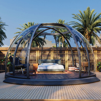 Vente chaude Tente de luxe préfabriquée transparente en polycarbonate pour hôtel en plein air, dôme étoile, salon professionnel
