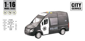 Voiture d'ambulance miniature en alliage à l'échelle 1/32 avec portes ouvrables, fonction de recul, son et lumière - Product Image 2