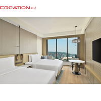 Maßgefertigtes Hotel-Möbelset für Mountain-View-Zimmer mit TV-Wandschrank und Rundtisch