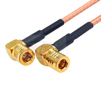 Cable de Conexión RF con Conector Hembra en Ángulo Recto de 90 Grados a Adaptador Hembra SMB, Cable de Extensión RG178 RG316, Ensamblaje de Cable de Antena