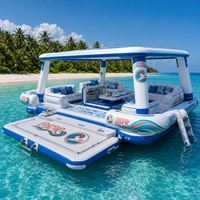 Canapé flottant gonflable, plateforme de détente aquatique, quai aquatique pour resort, lac, piscine, plage, loisirs en famille, utilisation en plein air en été
