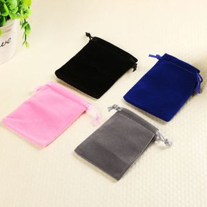 Portable Flocking Printing Custom Velvet Pouch Jewelry Drawstring Bag,Custom Printed Black Velvet Drawstring Bag - Product Image 1