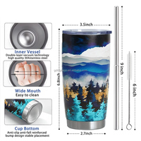 Produsen grosir botol air terisolasi panas dan dingin cetak kustom cangkir Tumbler baja tahan karat