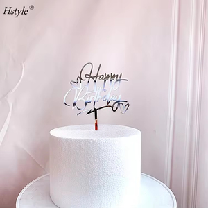 Hstyle PQ678 Champagne Gold Acrílico Día de <span class=keywords><strong>cumpleaños</strong></span> Cupcake Toppers con signos de corazón <span class=keywords><strong>para</strong></span> niños <span class=keywords><strong>Feliz</strong></span> <span class=keywords><strong>cumpleaños</strong></span> Día Cake Toppers - Product Image 4