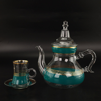 Service à eau en verre, tasse à thé, verres, théière marocaine avec couvercle, théière et tasse à café arabe, vente en gros