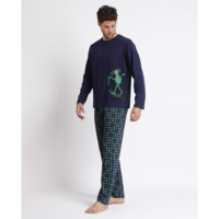 DISNEY Kermit Think Green Manga Larga Pijama pour homme Vêtements de nuit pour lui