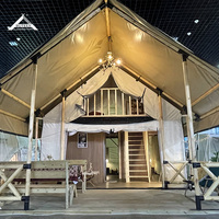 BOTEEN haute qualité Safari tente maison extérieure étanche grand bois luxe à deux étages Duplex Style Glamping hôtel tente