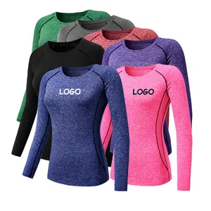 Custom Logo US Size High End Hollowed Yoga Wear Shirt Sports Fitness Finger Cots Tight Long Sleeves Women Yoga Top