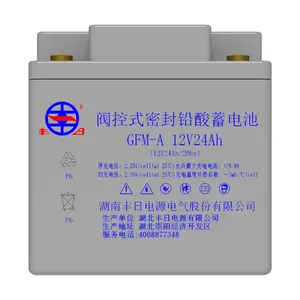 丰日高品质免维护12V24Ah铅酸蓄电池，用于储能系统和家用电器