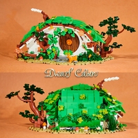 Ensemble de blocs de construction Bag End Dwarf Hole 1088 pièces avec kit d'éclairage LED intérieur, jouets à assembler, cadeau pour Noël et anniversaire
