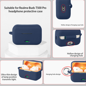 Funda Protectora de Silicona para Auriculares Realme Buds <span class=keywords><strong>T500</strong></span> <span class=keywords><strong>Pro</strong></span>, Carcasa para Auriculares Inalámbricos TWS, Funda para Airpods <span class=keywords><strong>Pro</strong></span> - Product Image 6