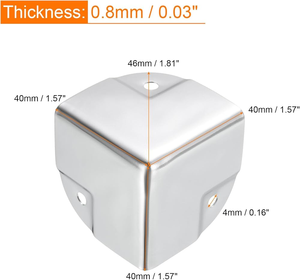 Wholesale Antique Brass <strong>Metal</strong> Furniture <strong>Corner</strong> Protector Black 26mm Jewelry <strong>Box</strong> Edge <strong>Corner</strong> 90 Degree Three Holes <strong>Corner</strong> Bracket - Product Image 3