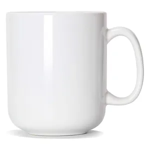 20 Oz Effen Witte Keramische Grote Thee Cup Grote Koffie Mok Met Handvat