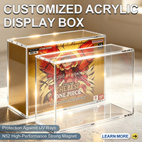 Boîtier de présentation magnétique en acrylique pour cartes ETB One Piece TCG, support de booster, résistant aux UV, anti-poussière, empilable, protecteur transparent pour objets de collection
