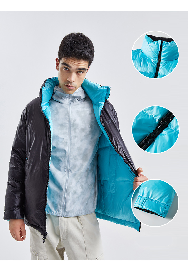 Áo khoác ngoài trời mùa đông dành cho nam Quần áo ngắn 2 mặt 100% Polyester 1