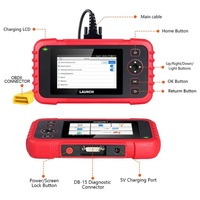 Escáner de Códigos OBD2 X431 CRP123E V3.0 con Pantalla LCD, Verificación de Voltaje de Batería de 12V, Escaneo Completo del Sistema, Color Rojo, 1 Año de Garantía