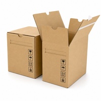 Boîte d'expédition avec bande détachable, ouverture facile, en carton ondulé kraft, emballage mystère, expédition e-commerce, logo personnalisé, vente en gros