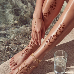 Adesivi personalizzati Henna tatuaggio stencil Mehndi impermeabili marrone nero tatuaggi Body <span class=keywords><strong>Art</strong></span> e festival - Product Image 6