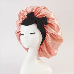 Gorros Personalizados con Logotipo para Niños, Etiqueta Privada, Gorros de Satén para Dormir con Banda Elástica de Seda para el Cabello - Product Image 3